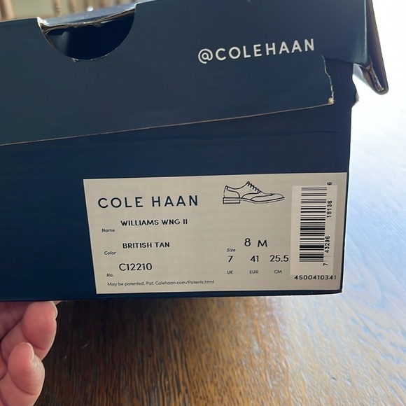 Cole Haan Men’s Shoes Williams Wing II British Tan Color Size 8 M With Box - Picture 12 of 12